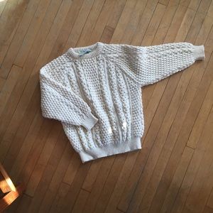 Vintage cream wool fisherman sweater